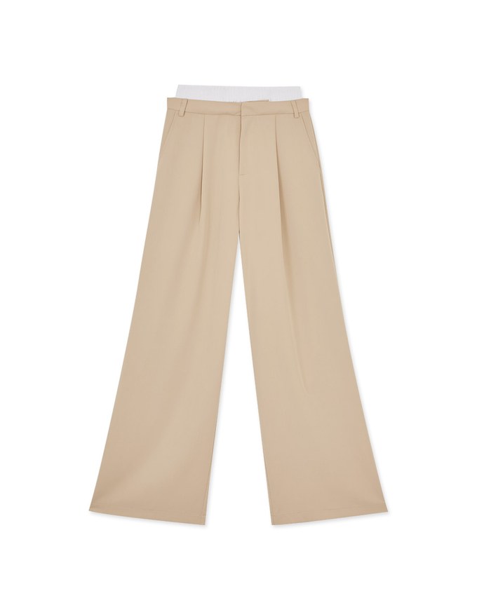 Double Layer Elasticated Pleated Wide Pants