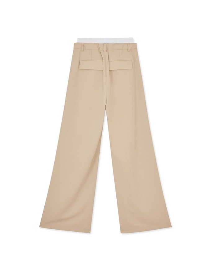 Double Layer Elasticated Pleated Wide Pants