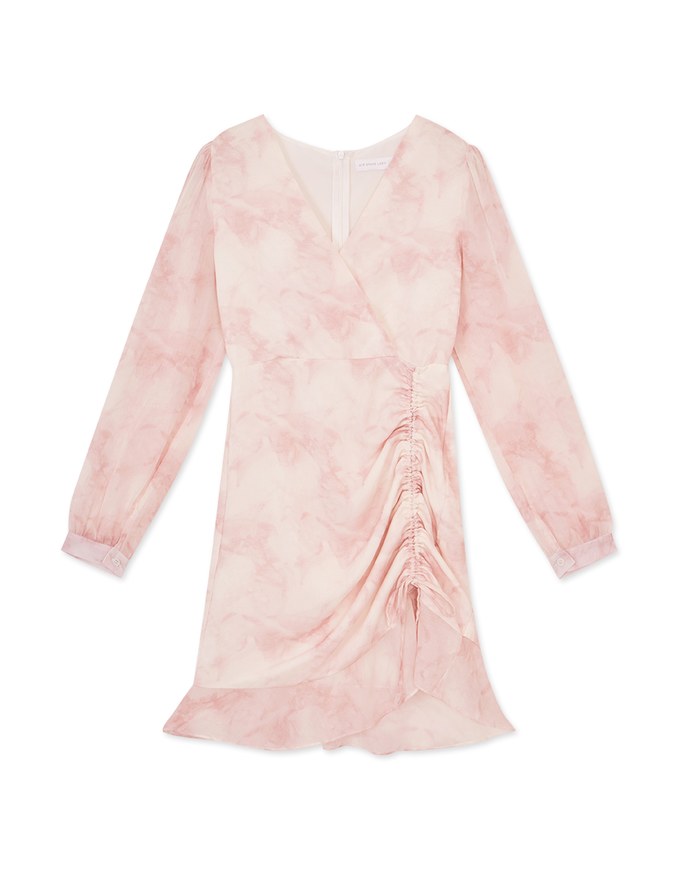 Chiffon Side Drawstring Fishtail Mini Dress