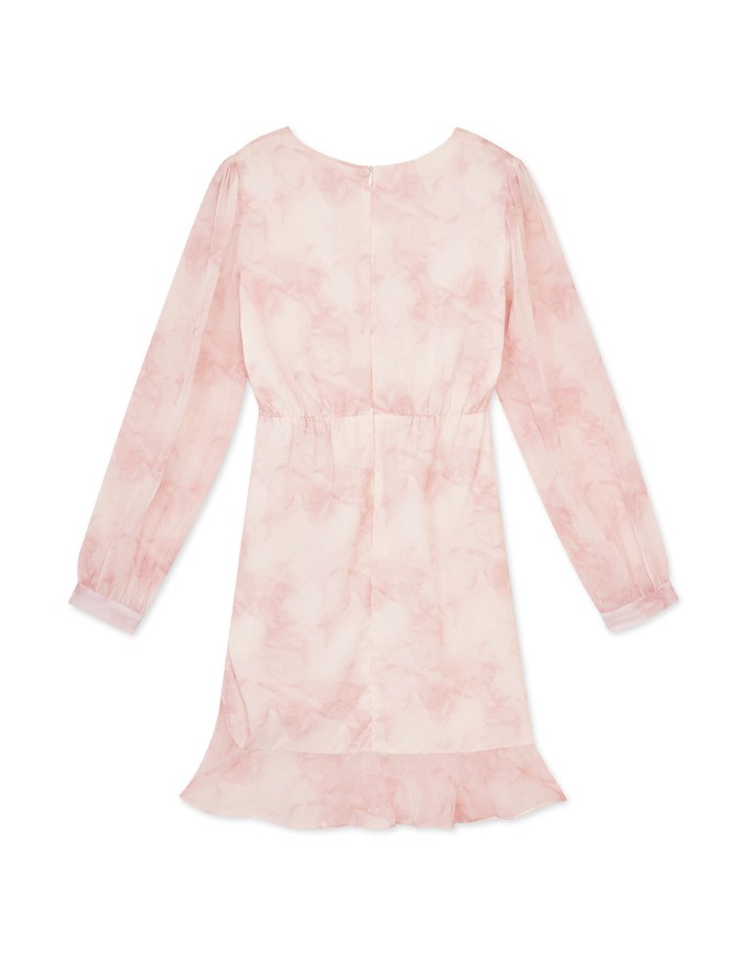 Chiffon Side Drawstring Fishtail Mini Dress