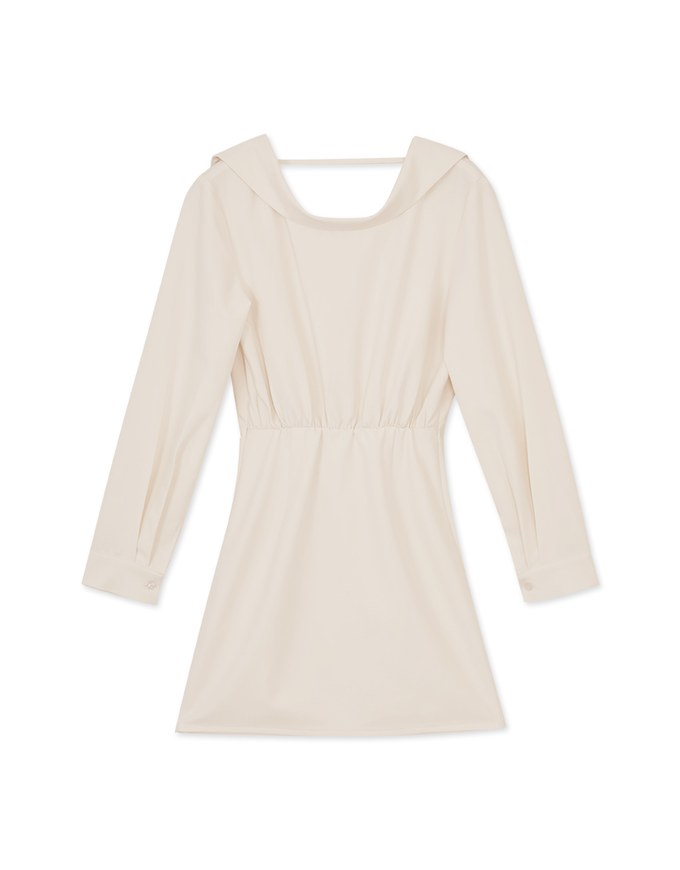 Elegant Open Collar Twisted Mini Dress