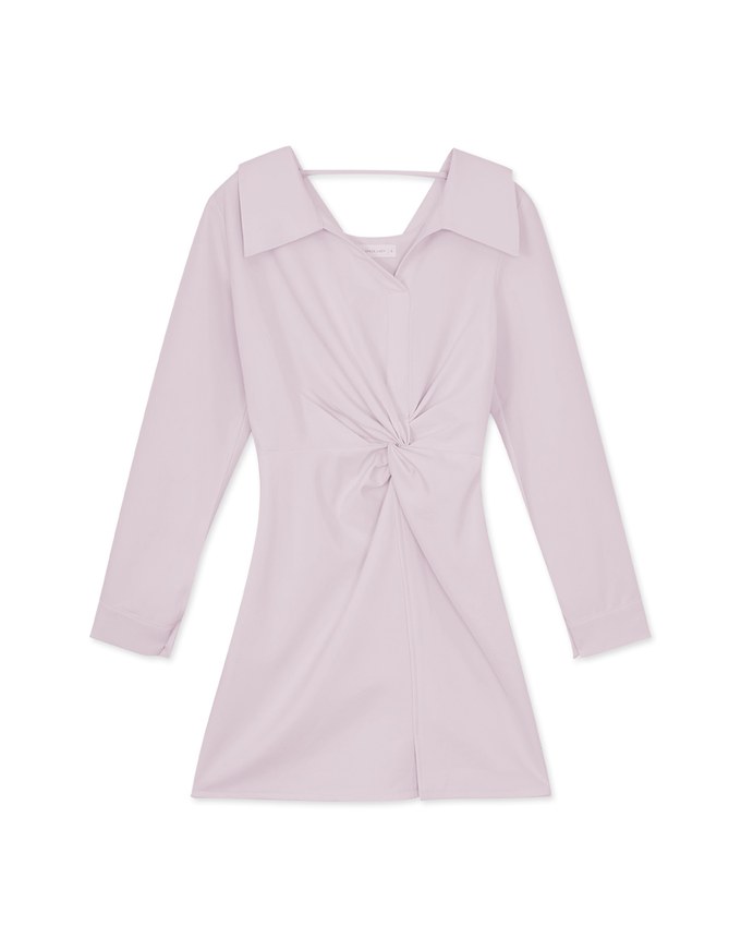 Elegant Open Collar Twisted Mini Dress