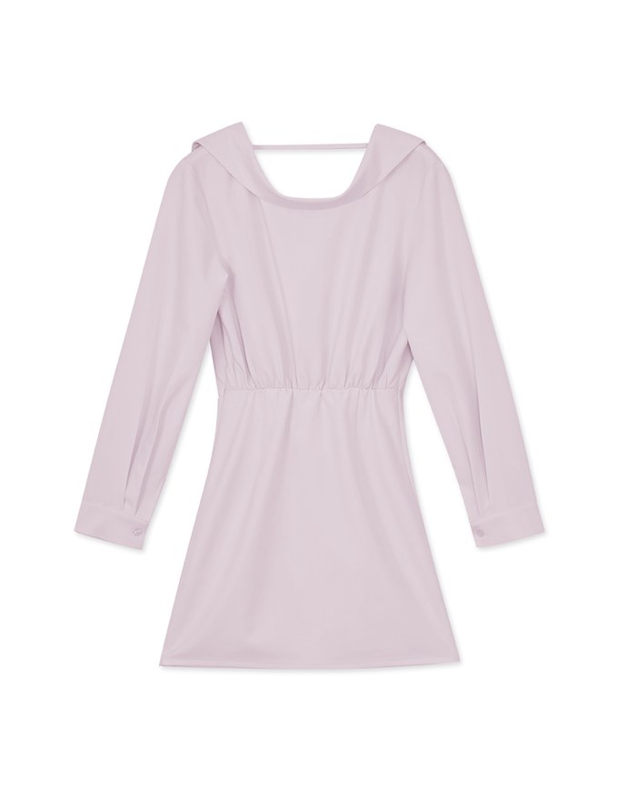 Elegant Open Collar Twisted Mini Dress
