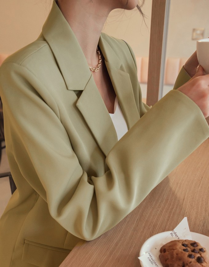 Chic Lapel Double-Button Blazer (With Shoulder Pads)