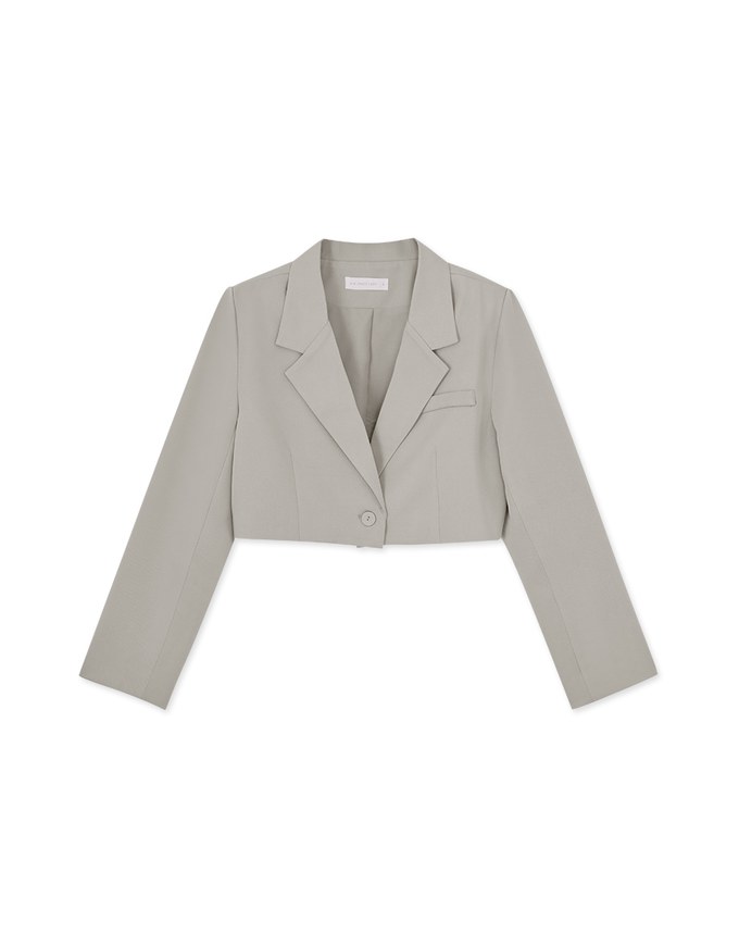Comfy Lapel Crop Blazer (With Shoulder Pads)