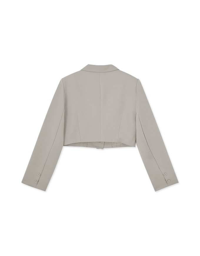 Comfy Lapel Crop Blazer (With Shoulder Pads)
