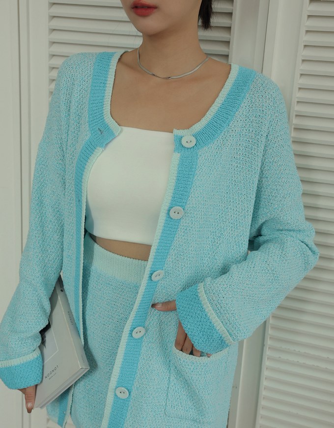 Fluffy Knit Skirt Set