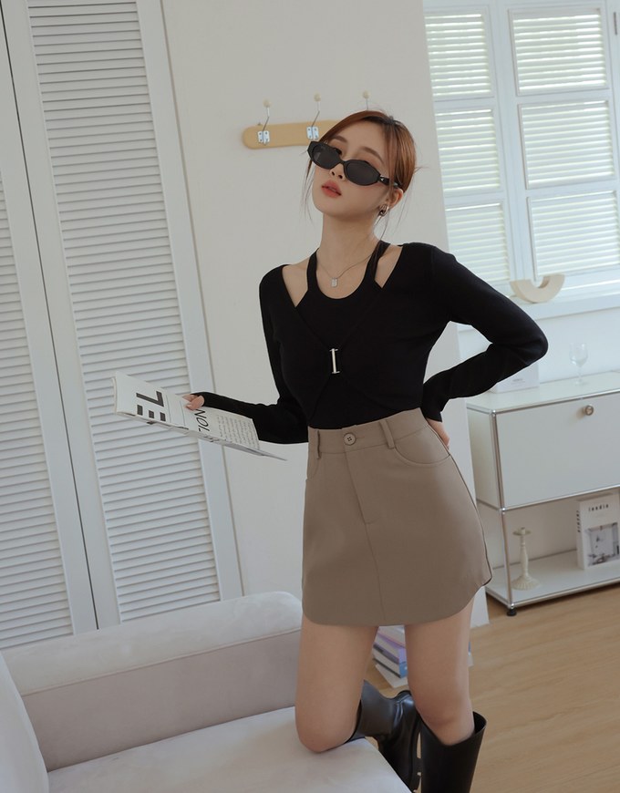 Two Piece Silky Knit Top