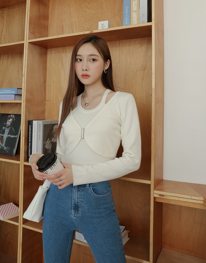 Two Piece Silky Knit Top