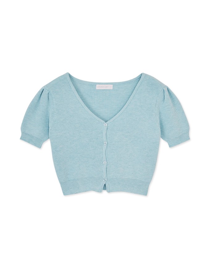 Sweet Puffy Sleeves Knit Top
