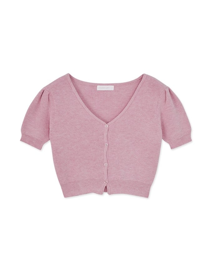 Sweet Puffy Sleeves Knit Top