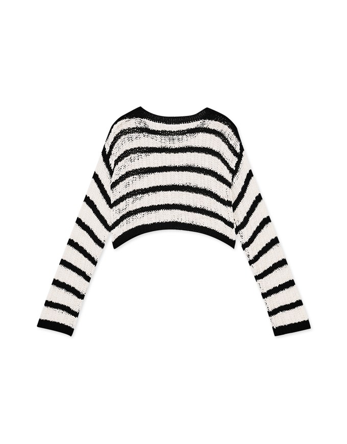 Two Tone Cropped Knit Top