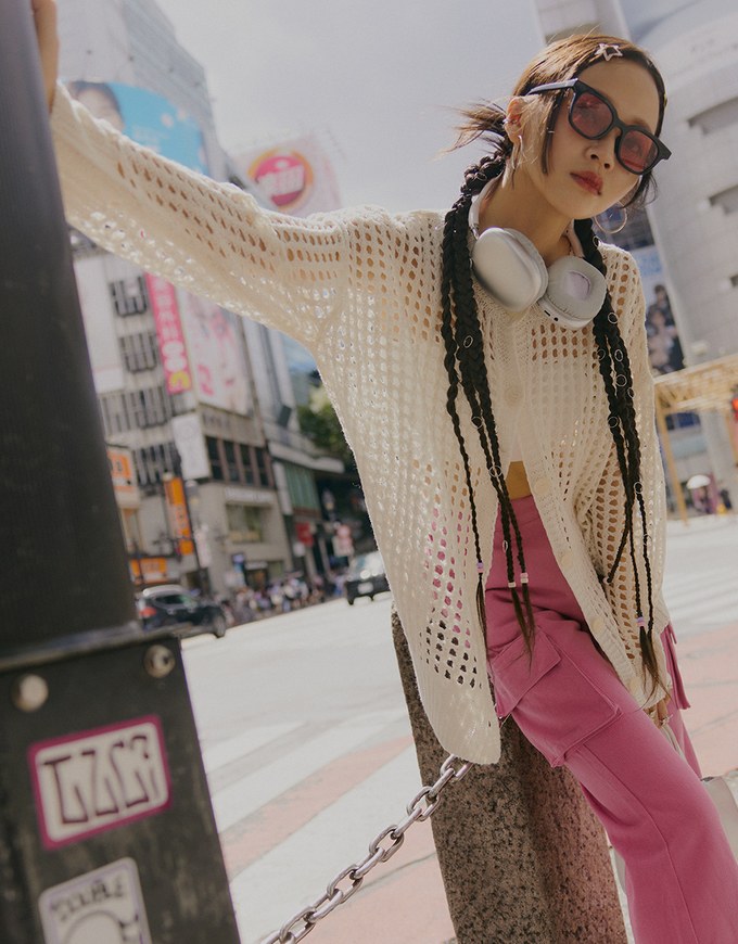【SHIUAN'S DESIGN】2way Holey Loose Knit Top