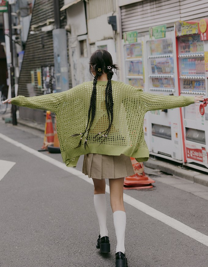 【SHIUAN'S DESIGN】2way Holey Loose Knit Top