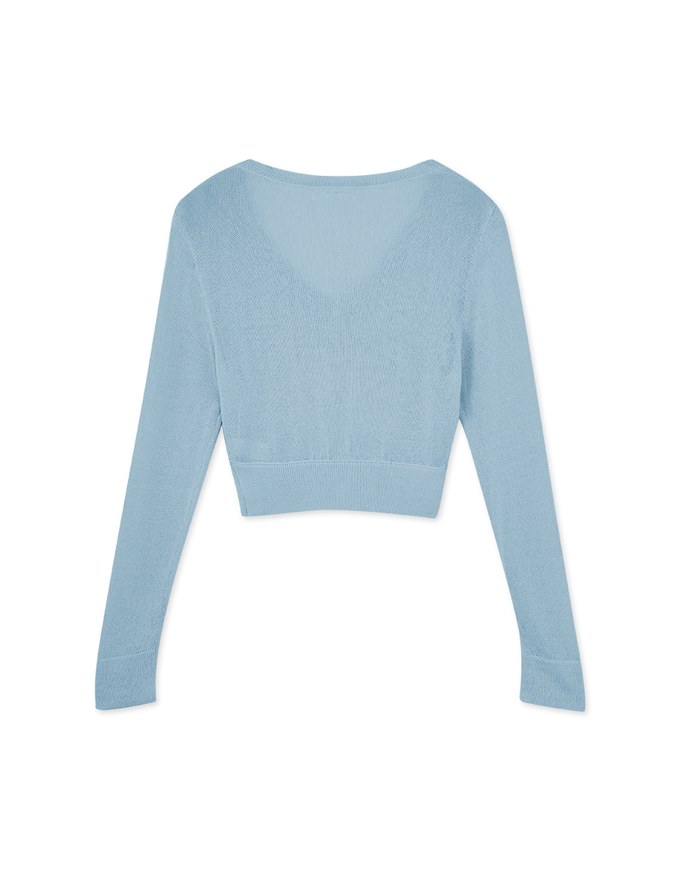 V Neck Knit Long Sleeve Top