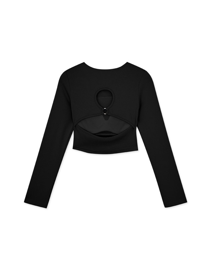 Plain Hollow Round Neck Top (with padding)