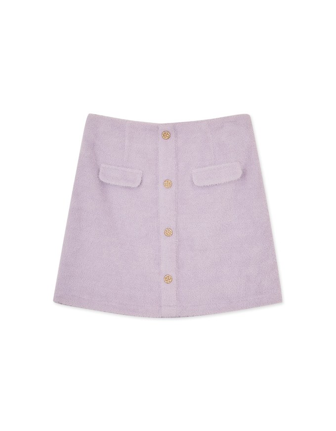 Fluffy Faux Fur Mini Skirt with Elastic Waistband