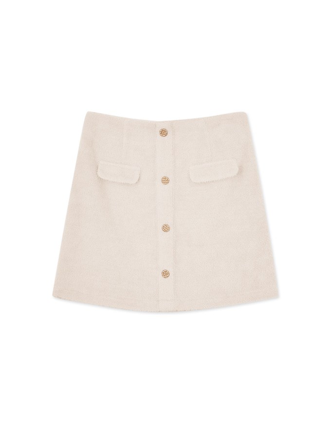 Fluffy Faux Fur Mini Skirt with Elastic Waistband