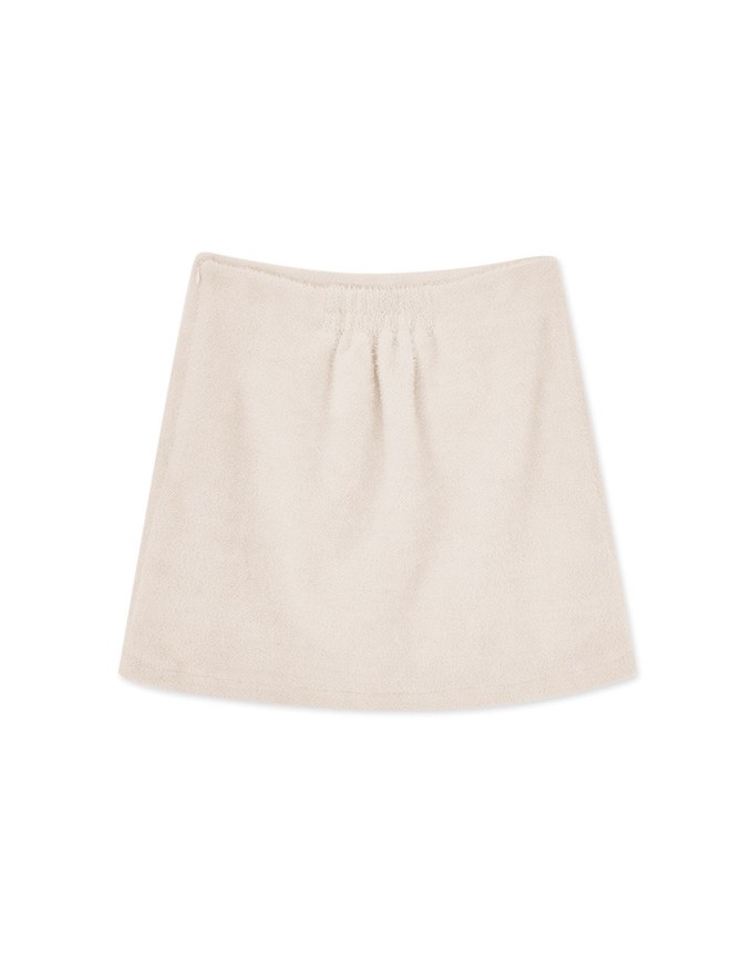 Fluffy Faux Fur Mini Skirt with Elastic Waistband