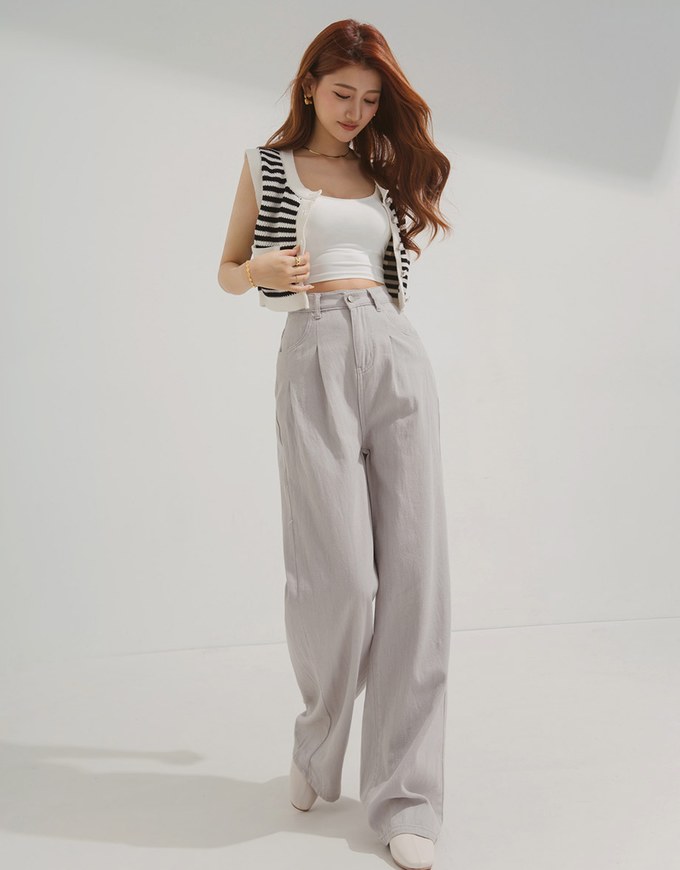 Floor-Length Denim Jeans Wide Pants