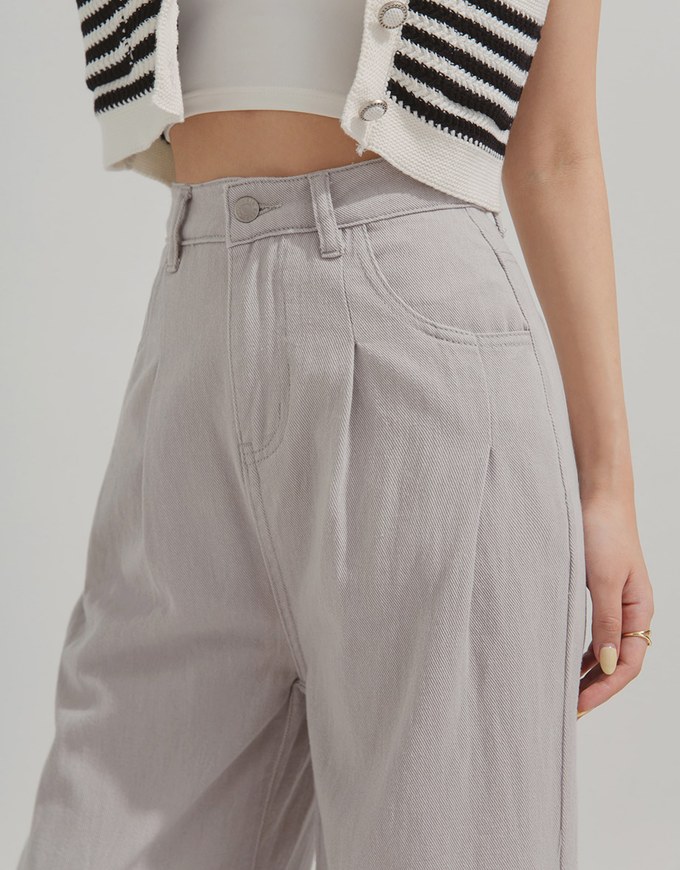 Floor-Length Denim Jeans Wide Pants