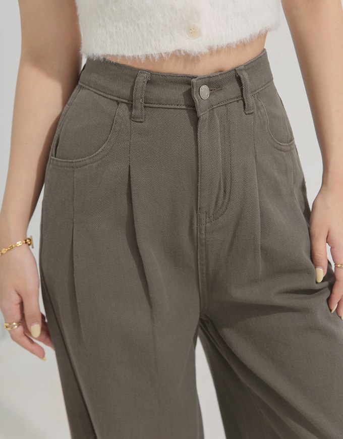 Floor-Length Denim Jeans Wide Pants