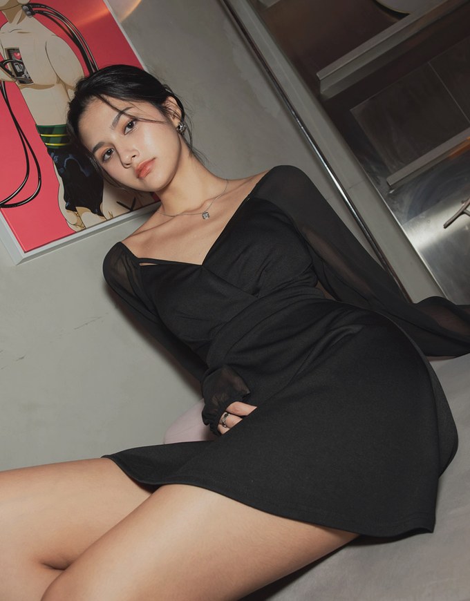 Sexy Sheer Mini Dress (With Padding)