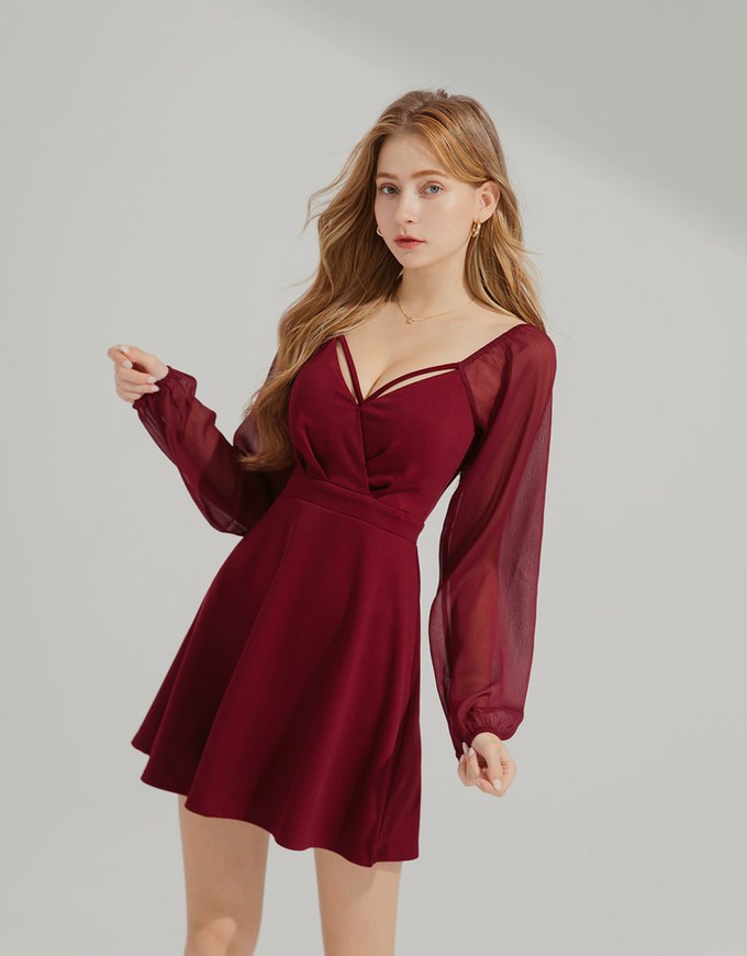 Sexy Sheer Mini Dress (With Padding)