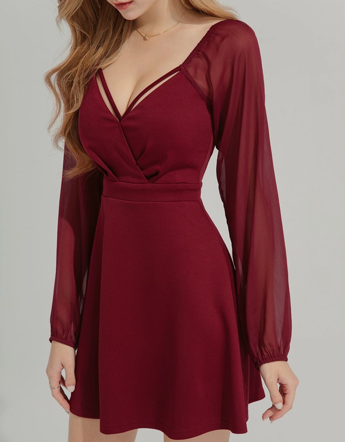Sexy Sheer Mini Dress (With Padding)