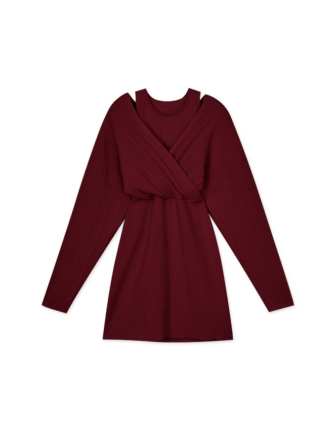 Cut Out Shoulder Splice Bodycon Dress