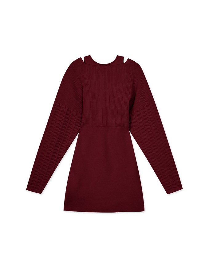 Cut Out Shoulder Splice Bodycon Dress