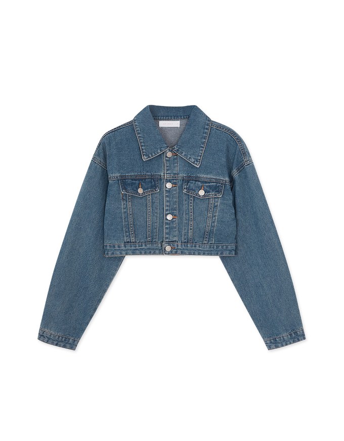 Sleek Denim Jeans Cropped Top Blazer Jacket