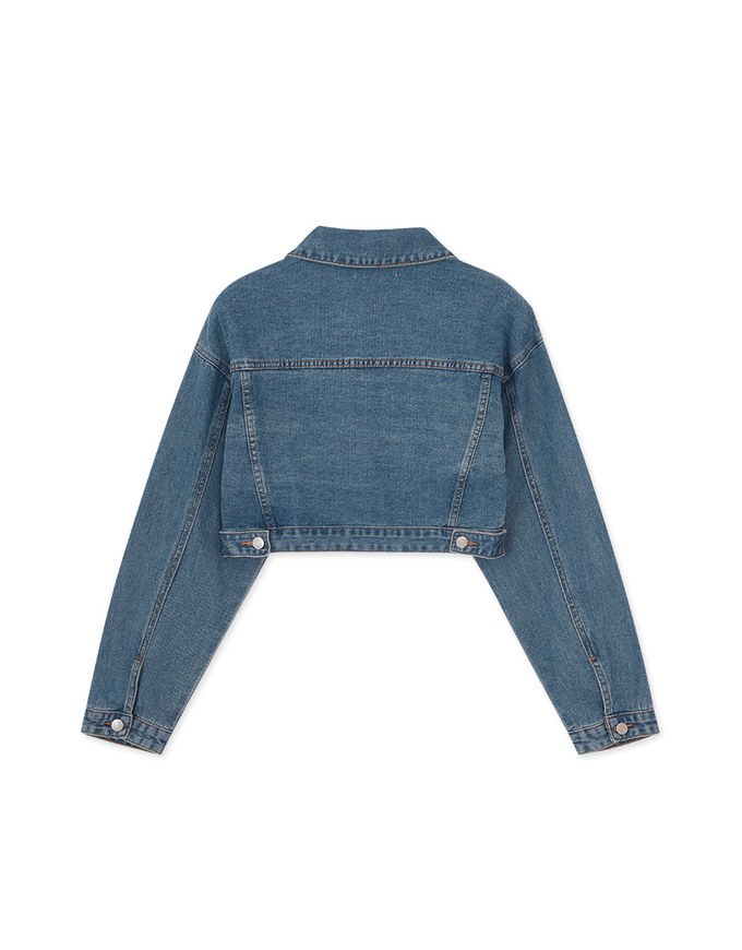 Sleek Denim Jeans Cropped Top Blazer Jacket