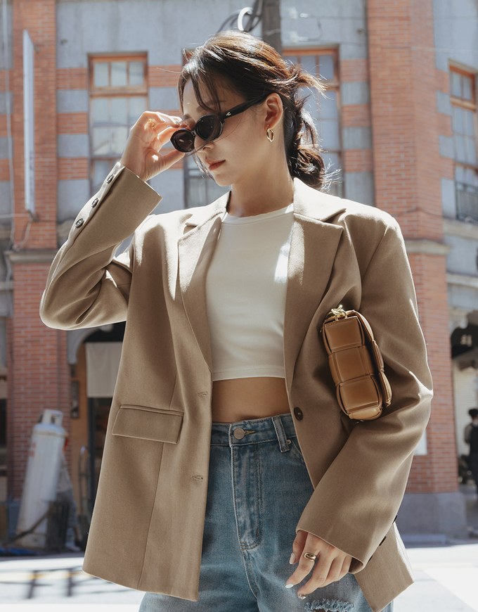 Ready Stock【Elecher's Design】Casual Loose Long Suit Blazer Jacket (With Shoulder Pads)
