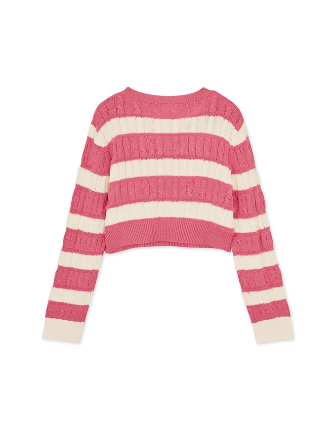 Thick Striped Twist Knit Top
