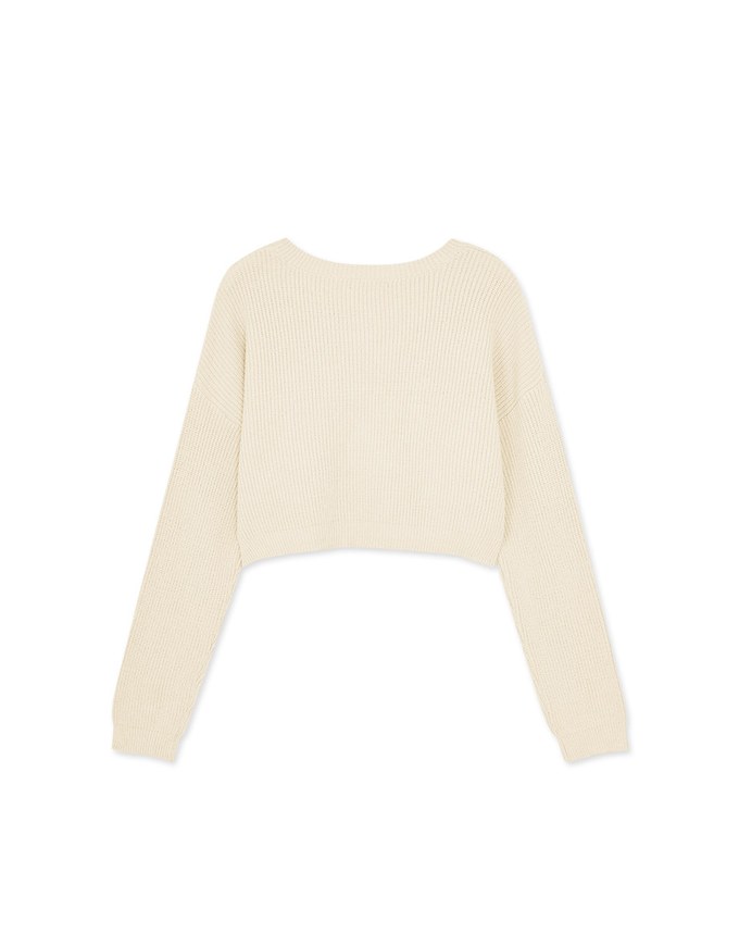 Textured Embroidered Knit Top