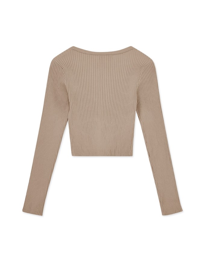 Double Zip Square Neck Knit Top