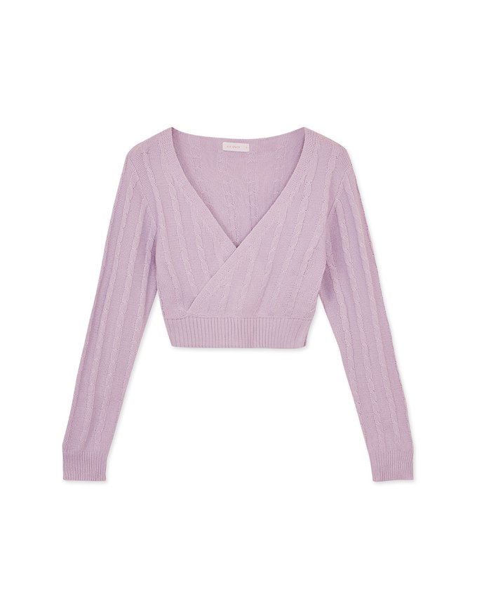 Intellectual Cross V-Neck Knit Top