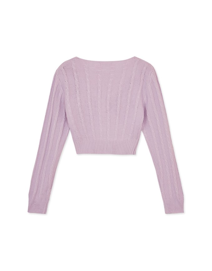 Intellectual Cross V-Neck Knit Top
