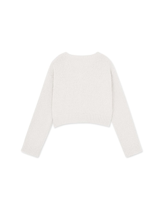 Puffy Knit Button Up Top