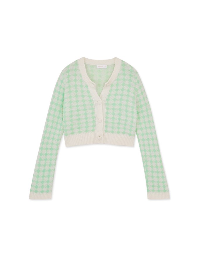 Argyle Plaid Knit Top