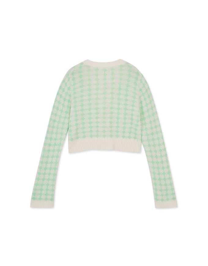 Argyle Plaid Knit Top