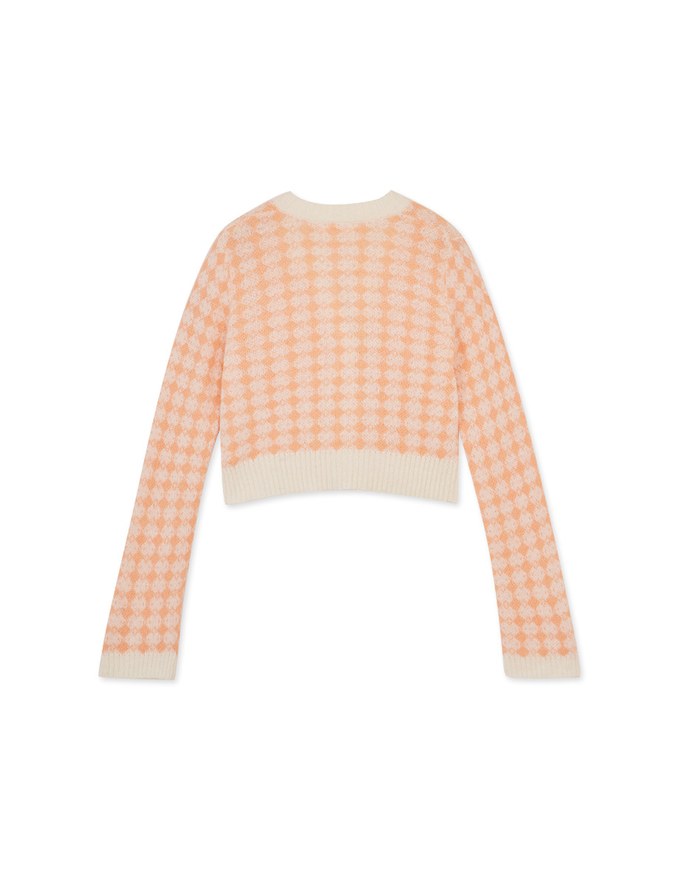 Argyle Plaid Knit Top