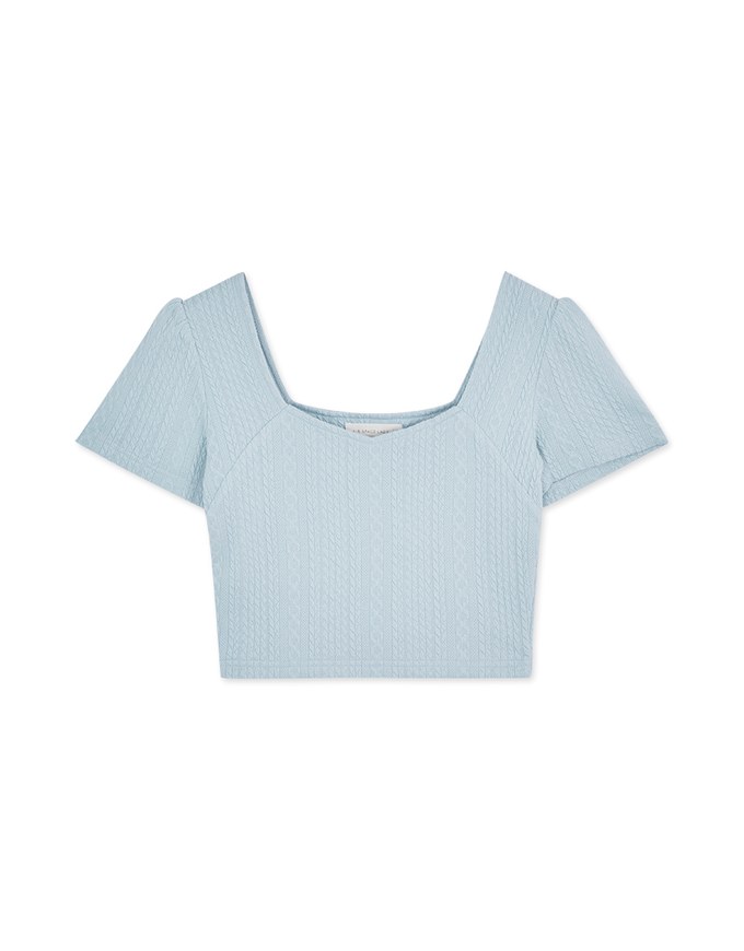 Sweetheart Neck Textured Short Sleeve Top