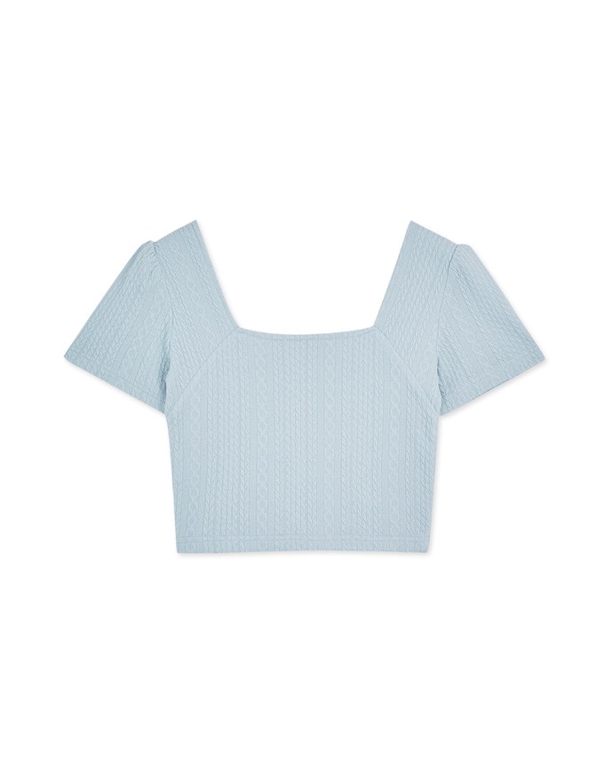 Sweetheart Neck Textured Short Sleeve Top