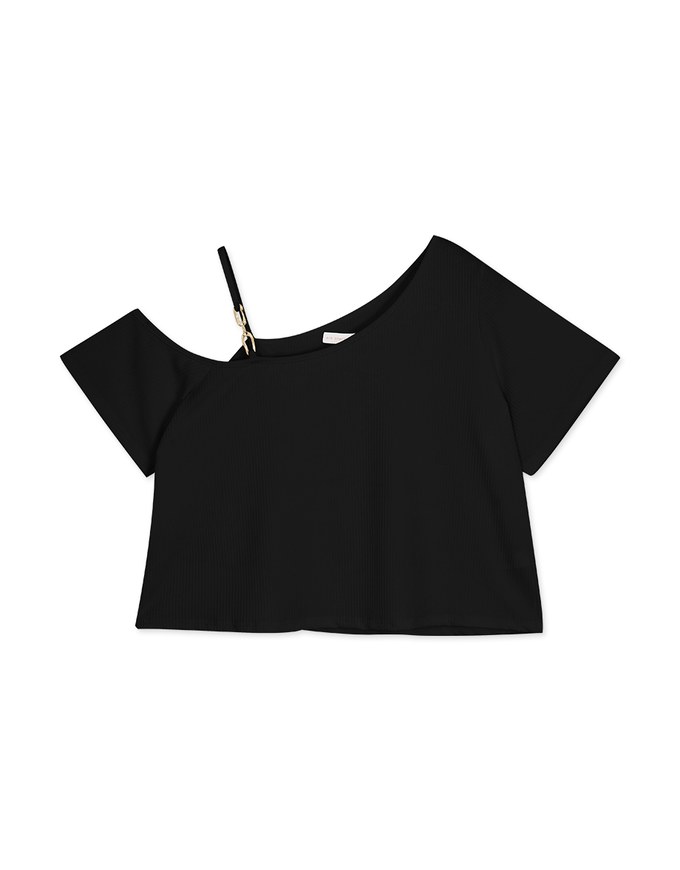 Sloping Shoulder Knit Top