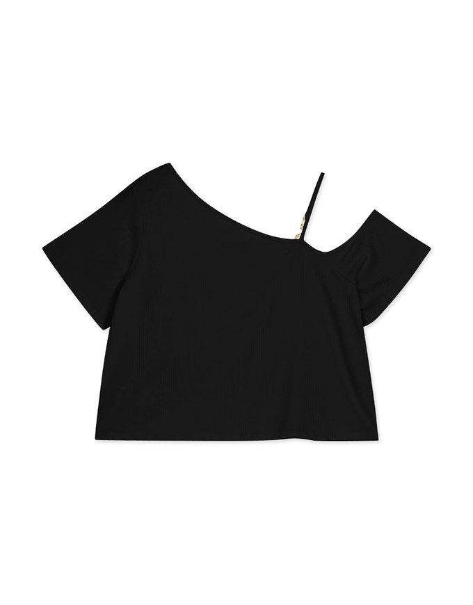 Sloping Shoulder Knit Top