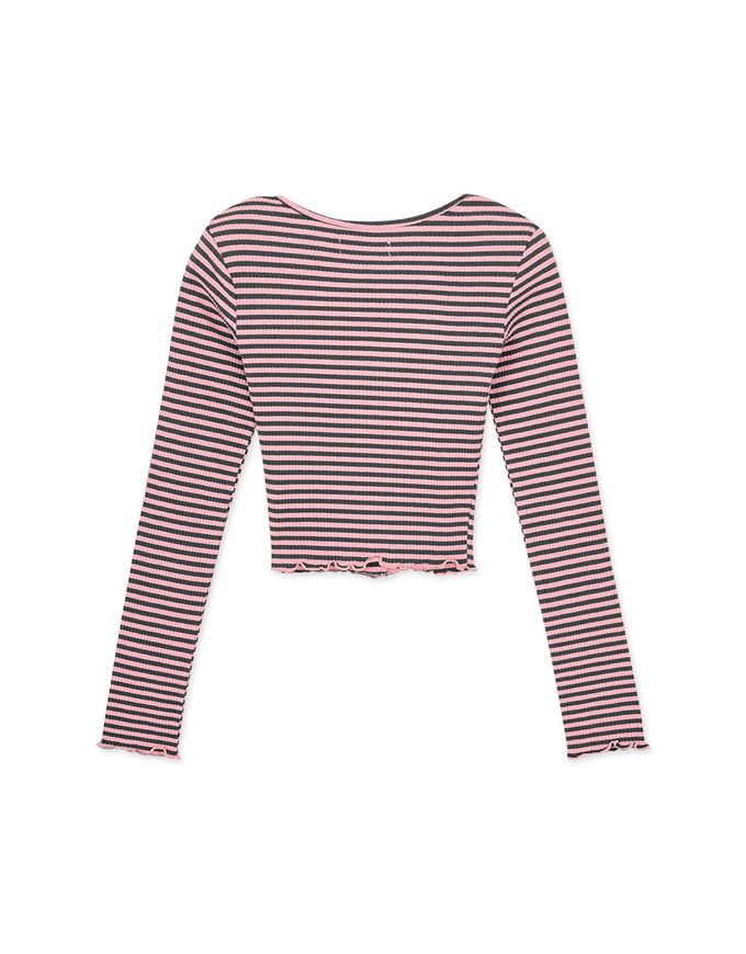 Striped Square Neck Top (With Shoulder Pads)