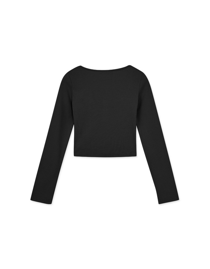 Plain Square Neck Knit Top