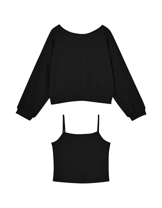 2 Piece V-Neck Knit Top